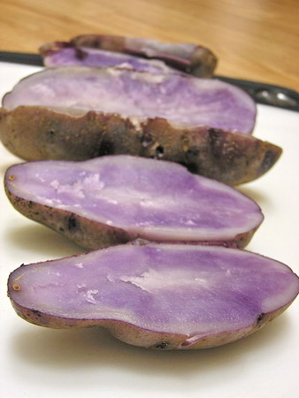 Boiled and drained. Look, purple!